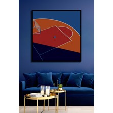 Teona Ahşap Çerçeve Görünümlü Renkli Basketbol Sahası Ahşap Mdf Dekoratif Tablo Dikdörtgen Tablo