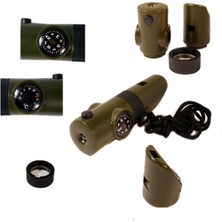 Izci Düdüğü - Avcı Düdüğü 7in1 Pusulalı Termometreli Survival Düdük