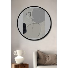 Teona Ahşap Dekoratif Ahşap Yuvarlak Çerçeve Görünümlü Tablo Soyut Figür