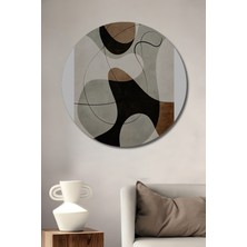 Teona Ahşap Dekoratif Ahşap Yuvarlak Tablo Soyut Şekiller Harmoni