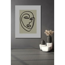 Teona Ahşap Dekoratif Ahşap Dikdörtgen Tablo Soyut Yüz Çizimi