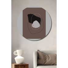 Teona Ahşap Dekoratif Ahşap Yuvarlak Tablo Soyut Sanat Kompozisyonu