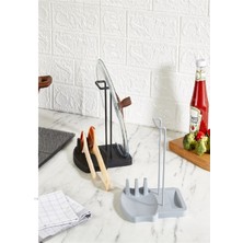 1 Adet Tencere Kapak ve Kepçe Düzenleyici Tencere Kapak Tutucu Stant