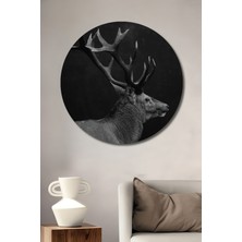 Teona Ahşap Dekoratif Ahşap Yuvarlak Tablo Asil Geyik