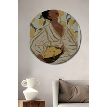 Teona Ahşap Dekoratif Ahşap Yuvarlak Tablo Limon Hasadı