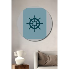 Teona Ahşap Dekoratif Ahşap Yuvarlak Tablo Gemi Dümeni