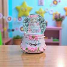 Keyfim Shop Sevimli Kız Büyük Boy Püskürtmeli Müzikli Işıklı Kar Küresi