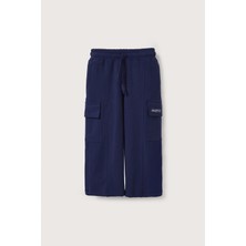 Marvy Lacivert Kargo Cepli Nakışlı Pantolon