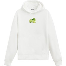 Colermi Limon Baskılı Minimal Hoodie