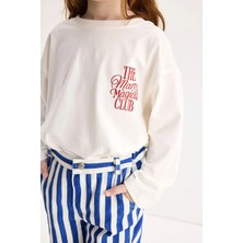 Marvy Kids The Marvy Magical Club Ekru Baskılı Uzun Kollu Tshirt
