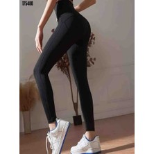 CBM Kadın Yüksek Bel Önden Fermuarlı Spor Dalgıç Tayt