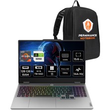 Lenovo Loq Amd Ryzen 7 250 128GB 4tb+4tb SSD RTX5050/8GB 100W 15.6" Fhd 144Hz W11P Taşınabilir Bilgisayar & Per4 Çanta 83JG006ATRP480