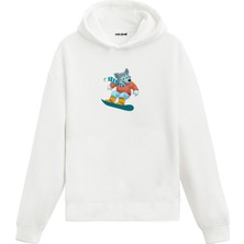 Colermi Snowboard Köpek Baskılı Hoodie