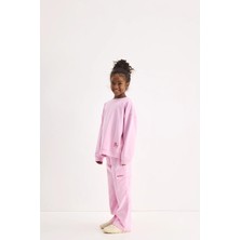 Marvy Kids Marvy Pembe Kargo Cepli Nakışlı Pantolon