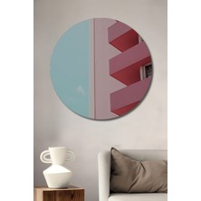 Teona Ahşap Dekoratif Ahşap Yuvarlak Tablo Pembe Bina Mimarisi