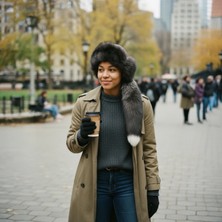 AbbasShop Gerçek Deri Kuyruklu Deri Börk Erkek Kadın Şapka Bere Koyu Kahve