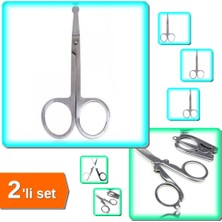 Hereveoyuncak Taşınabilir Seyahat Makası + Paslanmaz Burun Makası 2'li Kişisel Bakım Seti – ZT49PK