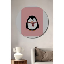 Teona Ahşap Dekoratif Ahşap Yuvarlak Tablo Kışlık Penguen