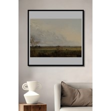 Teona Ahşap Dekoratif Ahşap Dikdörtgen Tablo Geniş Düzlükler Manzarası Çerçeve Görünümlü