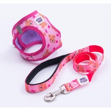 Pettrend Teddy Club Göğüs Tasması ve Sevk Kayışı Tasma Seti Ayıcıklı Kedi Köpek Göğüs Tasması Seti