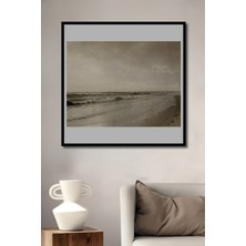 Teona Ahşap Dekoratif Ahşap Dikdörtgen Tablo Huzurlu Sahil Çerçeve Görünümlü