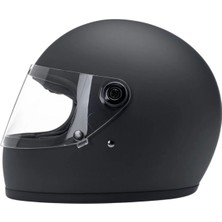 Ebakbak Motosiklet Retro Kask Harley Cafe Racer Bobber Full Face Motor Kaskı Mat Siyah