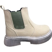 Ortopedikal 1087 Filet Unisex Erkek ve Kız Çocuk  Bot Bej Süet Yanı Lastikli ve Fermuarlı Anatomik