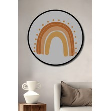 Teona Ahşap Dekoratif Ahşap Yuvarlak Çerçeve Görünümlü Tablo Gökkuşağı Dokunuşu
