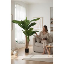 Yapay Çiçekçiniz 145 cm 13 Dallı Islak Görünüm Yoğun Iri Yapraklı Yapay Muz Ağacı