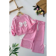 Miniğimin Cicileri Fiyonk Taş Detaylı Kız Çocuk 2 li takım - Pembe