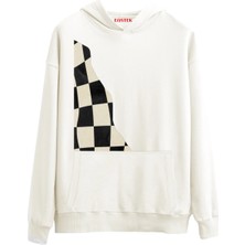 Eastek Kare Kesit Hoodie Baskılı Premium 3 Iplik Şardonlu Kapüşonlu Unisex, Kadın, Erkek Hoodie Sweatshirt