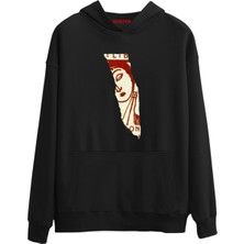 Eastek Florida Figür Baskılı Premium 3 Iplik Şardonlu Kapüşonlu Unisex, Kadın, Erkek Hoodie Sweatshirt