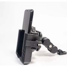 Ebakbak Motosiklet Telefon Tutucu Ayna Bağlantılı Anti Shock 4 Yastıklı Motor Telefon Tutucu