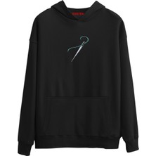 Eastek Iplik Izli Tasarım Baskılı Premium 3 Iplik Şardonlu Kapüşonlu Unisex, Kadın, Erkek Hoodie Sweatshirt