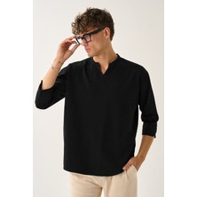 Dechers Erkek Fakir Kol V Yaka Rahat Kalıp %100 Pamuk Gömlek E217