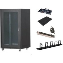 Setrack 16U 600X600 Rack Kabinet+2li Fan Modülü+Sabit Raf+Grup Priz+Kablo Organizer