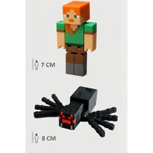 Minecraft Alex ve Spider Örümcek Set Hareketli Eklemli Figür