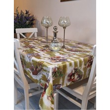 Başak Ev Tekstili Yeni Yıl Desenli Elyaflı Pvc Masa Örtüsü – Silinebilir ve Su Geçirmez Muşamba