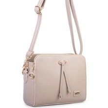 Nas Bag Kadın Ayarlanabilir Askılı Üç Gözlü Şık Çapraz Çanta Kum  Victoria