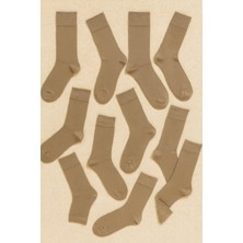 QKK Erkek 12'li Düz Erkek Pamuklu Çorap Seti