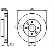 Bosch Mtxdpn Fren Diski Ön (Küçük) [ Renault Megane I 1.4 E/1.6 E/1.9 D 1996-2003, Clio I 1.4/1.8/1.9 D 1990-1998, Clio Ii, Kangoo, 1.2 16V/1.4 16V/1.5 Dci/1.9 D 1998 - ]