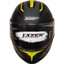 Ebakbak Motosiklet Çene Açılır Kask Ece 22.06 Sertifika Güneş Vizörü Motor Kaskı Duncan Yellow