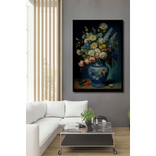 Teona Ahşap Çerçeve Görünümlü Renkli Çiçekler Ile Dekoratif Ahşap Mdf Ev Duvar Tablo Dikdörtgen Ev Duvar Tablo