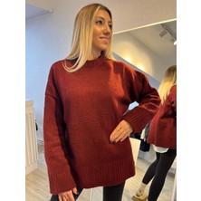 Gülten Akgün Oversize Bordo Kazak