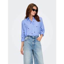 Only 15344336 Kadin Gomlek - Mavi Lacivert