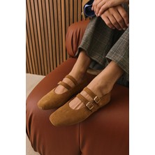 Ziya, Kadın Hakiki Deri Babet 153111Z4083 Camel