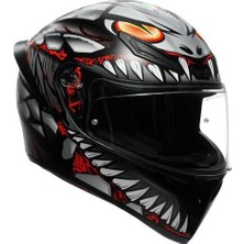 Agv Motosiklet Kaskı K1 S E2206 Lyzard Matt Black Grey Red