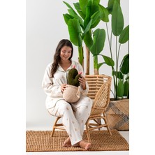 Nisanca Uzun Kol Gömlek Yaka Kadın Pinterest Pijama Takımı - Kadın Pijama- Geniş Beden Aralığı