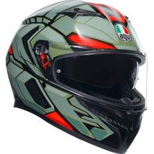 Agv Motosiklet Kaskı K3 Mplk Decept Mat Blk Green Red