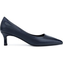 Tamer Tanca Kadın Suni Deri Lacivert Topuklu Ayakkabı 735 8318 Bn Ayk SK25-26 Lacıvert